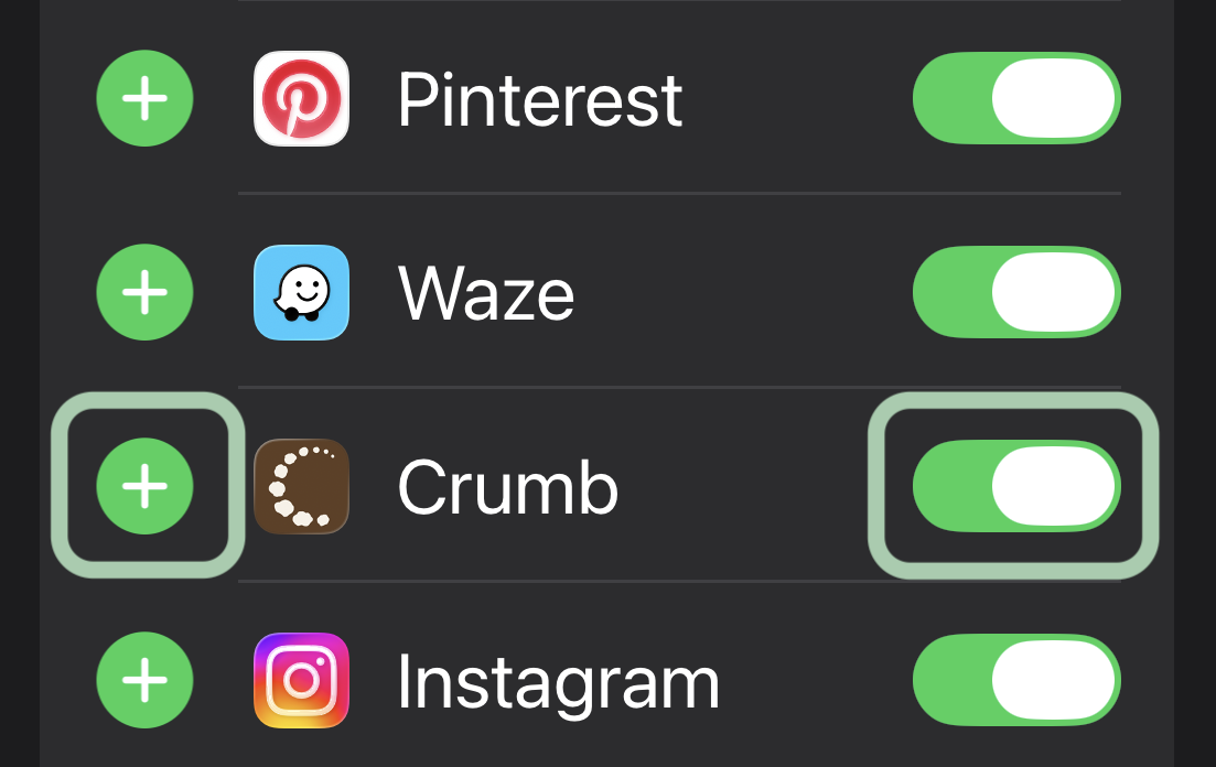 Adding Crumb to iOS Share Sheet