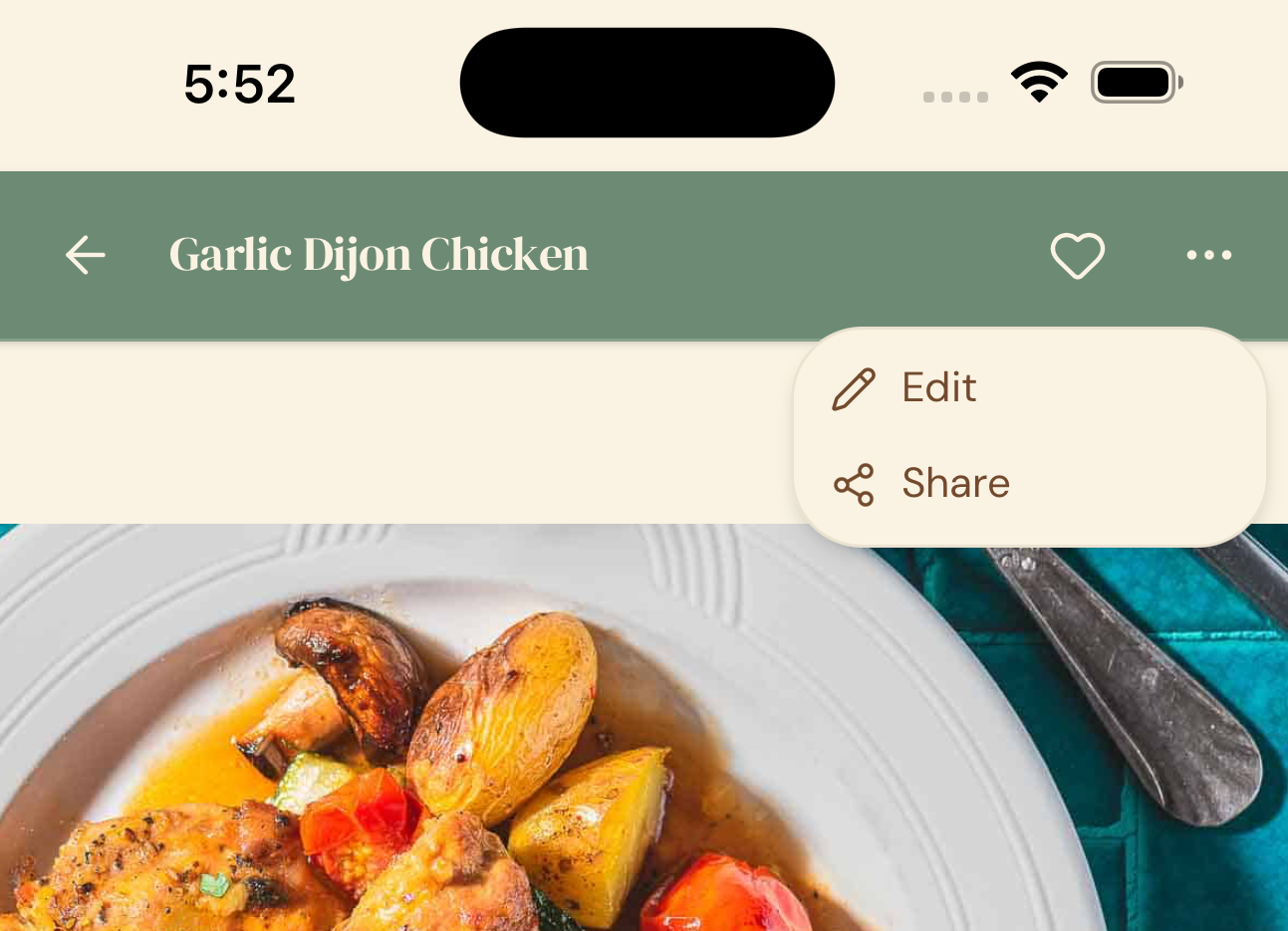 Share recipe link