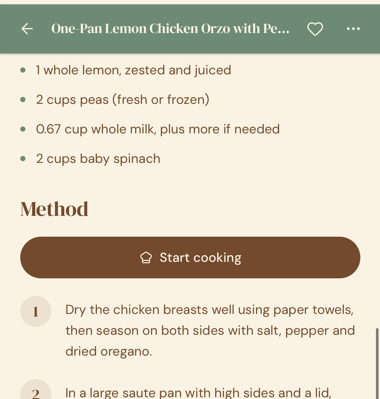 Use cooking mode