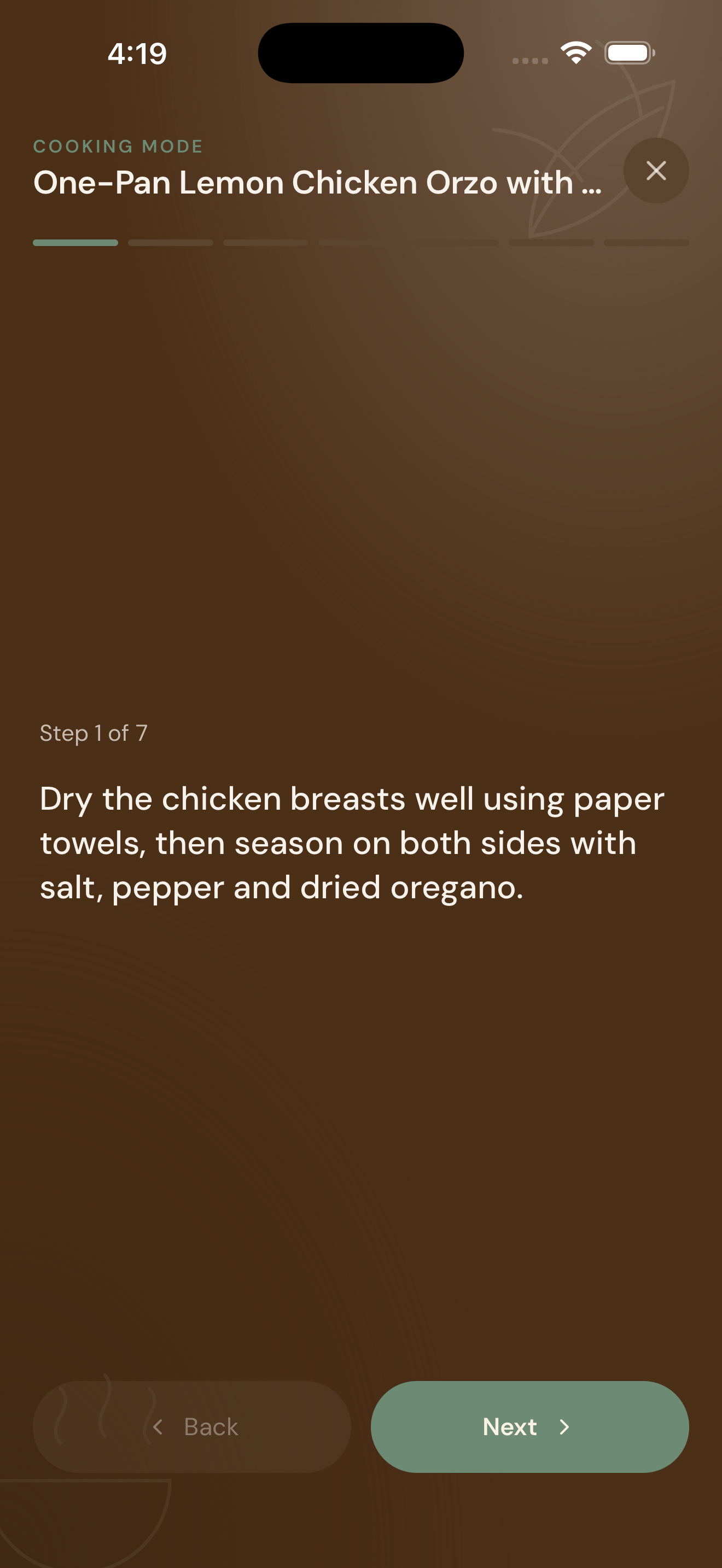 Use cooking mode